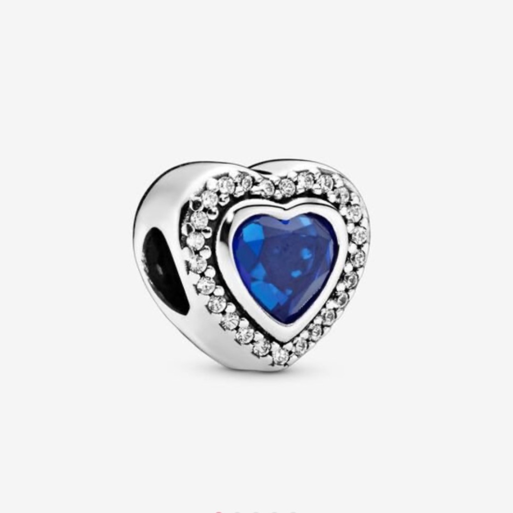 Sparkling Blue Heart Charm Pandora